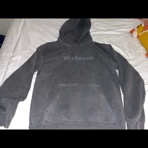 Never worn Talentless Circle Logo Embroidered Hoodie, in steel grey, size XL.